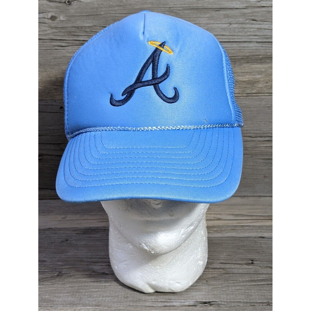 Vintage Anaheim Angels Trucker Hat Snapback NISSUN Cap 90s Baseball Blue